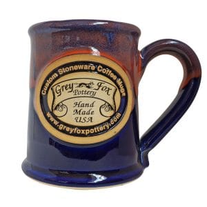 pottery mug blue