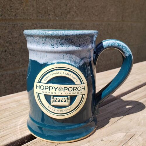 teal custom beer stein barrel