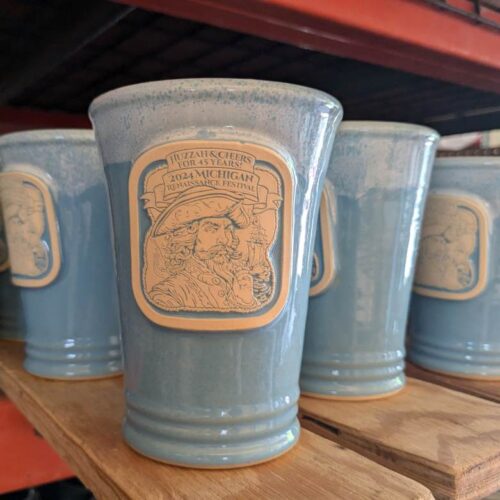 blue custom beer stein pint