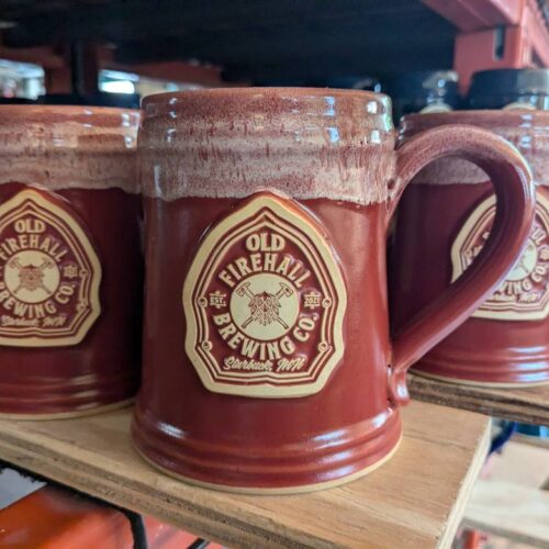 red custom beer stein traditional