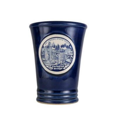 16 oz Pint Glass style beer mug in a Blue glaze color