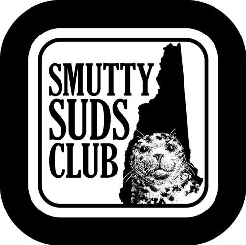 Drawing of a seal with the text "Smutty Suds Club" to the left.