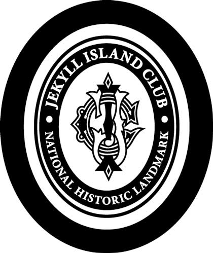 The text "Jekyll Island Club National Historic Landmark" with an insignia in the middle.
