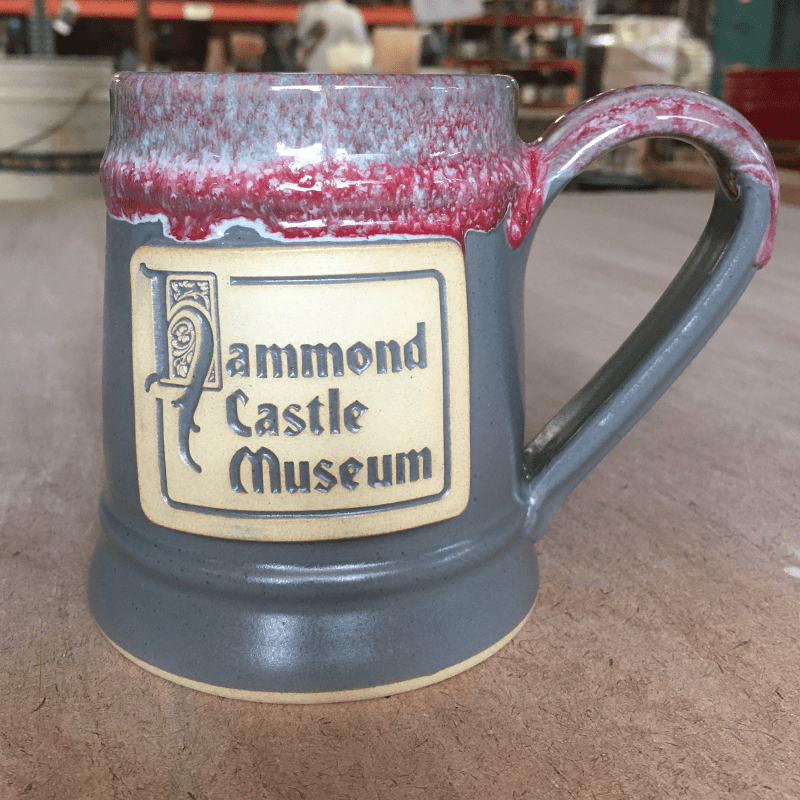 hammond castle museum gray stoneware mug